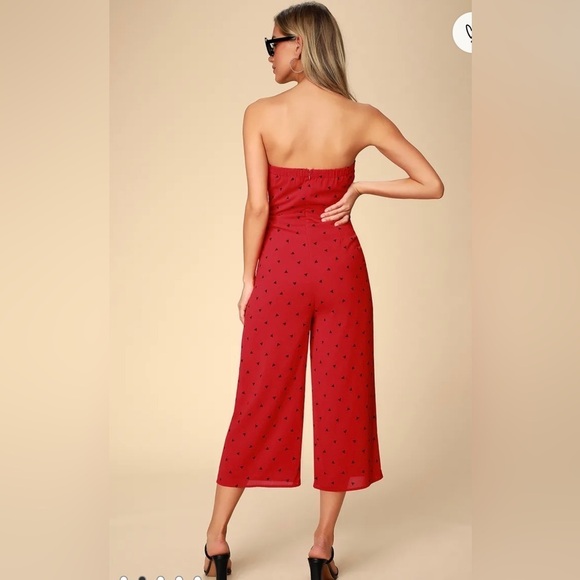 Lulus Nectar Red Print Strapless Tie-Front
Jumpsuit Size M - Picture 3 of 15